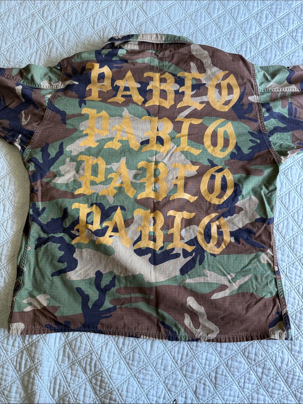 U.S. Army Woodland Camo Field Jacket in Green, Brown, Black Pablo tour yeezy